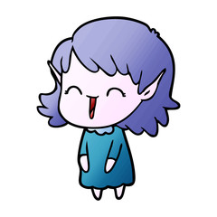 cartoon elf girl