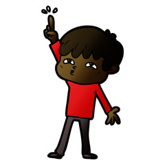 cartoon boy asking question