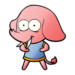 happy cartoon elephant