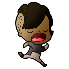 cartoon cool hipster girl talking