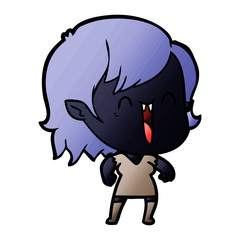 cute cartoon happy vampire girl