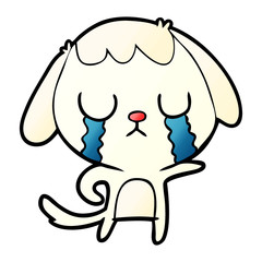 cute cartoon dog crying