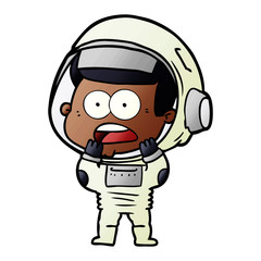 cartoon surprised astronaut