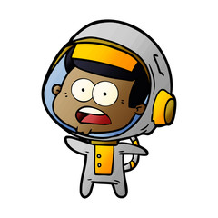 Obraz premium cartoon surprised astronaut