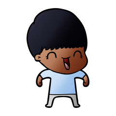 happy cartoon boy