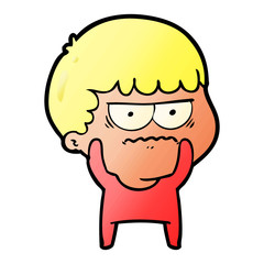 Obraz premium cartoon annoyed man