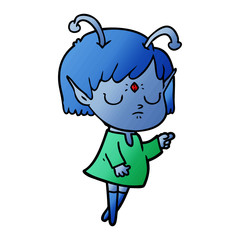 cartoon alien girl