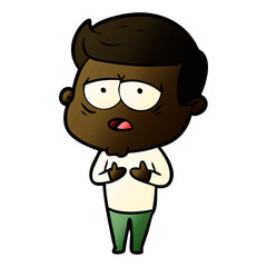 cartoon tired man