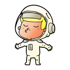 cartoon confident astronaut