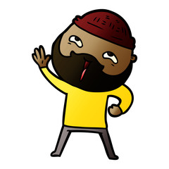 cartoon happy bearded man