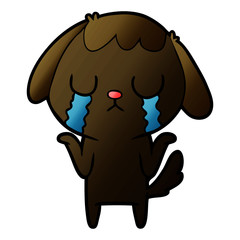 cute cartoon dog crying