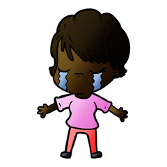 cartoon woman crying