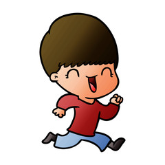 happy cartoon boy