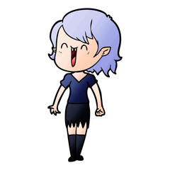 cute cartoon happy vampire girl