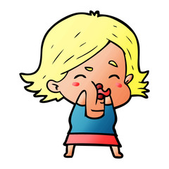 cartoon girl pulling face