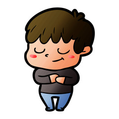 happy cartoon boy