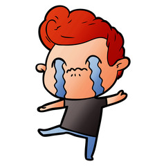 cartoon man crying