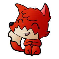 happy cartoon fox