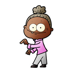 Fototapeta premium cartoon happy old woman