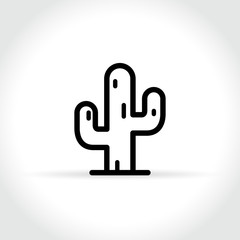 cactus icon on white background