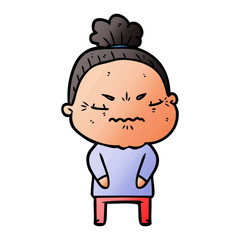 Fototapeta premium cartoon annoyed old lady