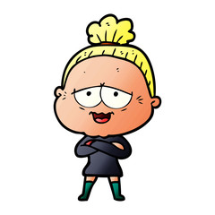 Obraz premium kreskówka szczęśliwa staruszka