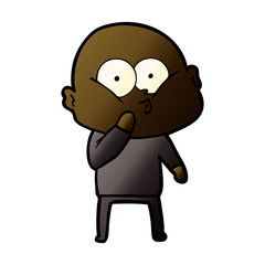 cartoon bald man staring