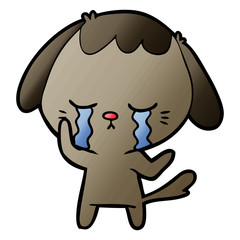 cute puppy crying cartoon