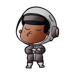 cartoon confident astronaut