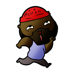 cartoon happy bearded man
