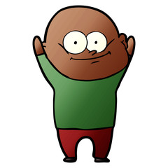 cartoon bald man staring