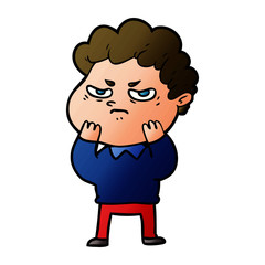 cartoon angry man