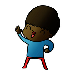 happy cartoon boy