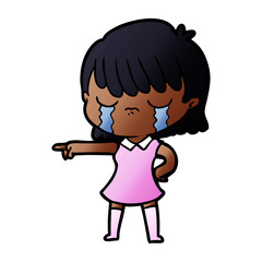 cartoon woman crying