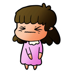 Obraz premium cartoon angry girl