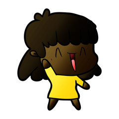 cartoon happy girl