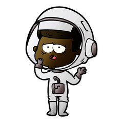 cartoon tired astronaut