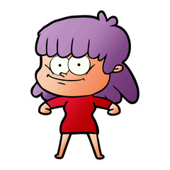 cartoon smiling woman