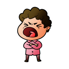 Obraz premium cartoon furious man