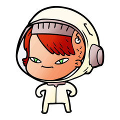 cartoon astronaut woman