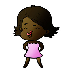 cartoon girl pulling face