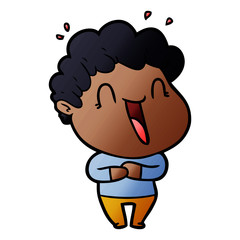 cartoon happy man