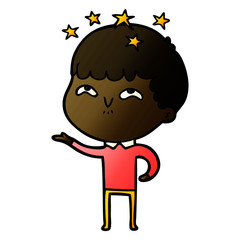 cartoon amazed boy