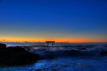 大洗海岸の夜明け