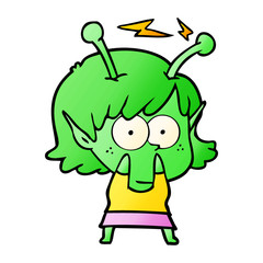 cartoon alien girl