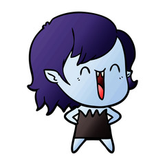 cute cartoon happy vampire girl