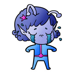 cartoon crying alien girl