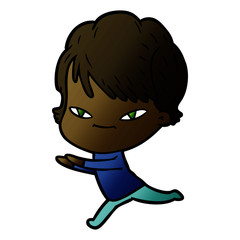 cartoon happy woman