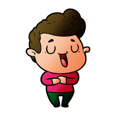 happy cartoon man
