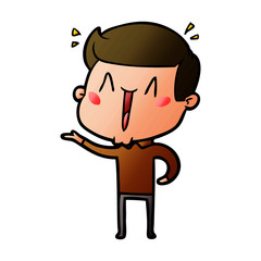 cartoon excited man